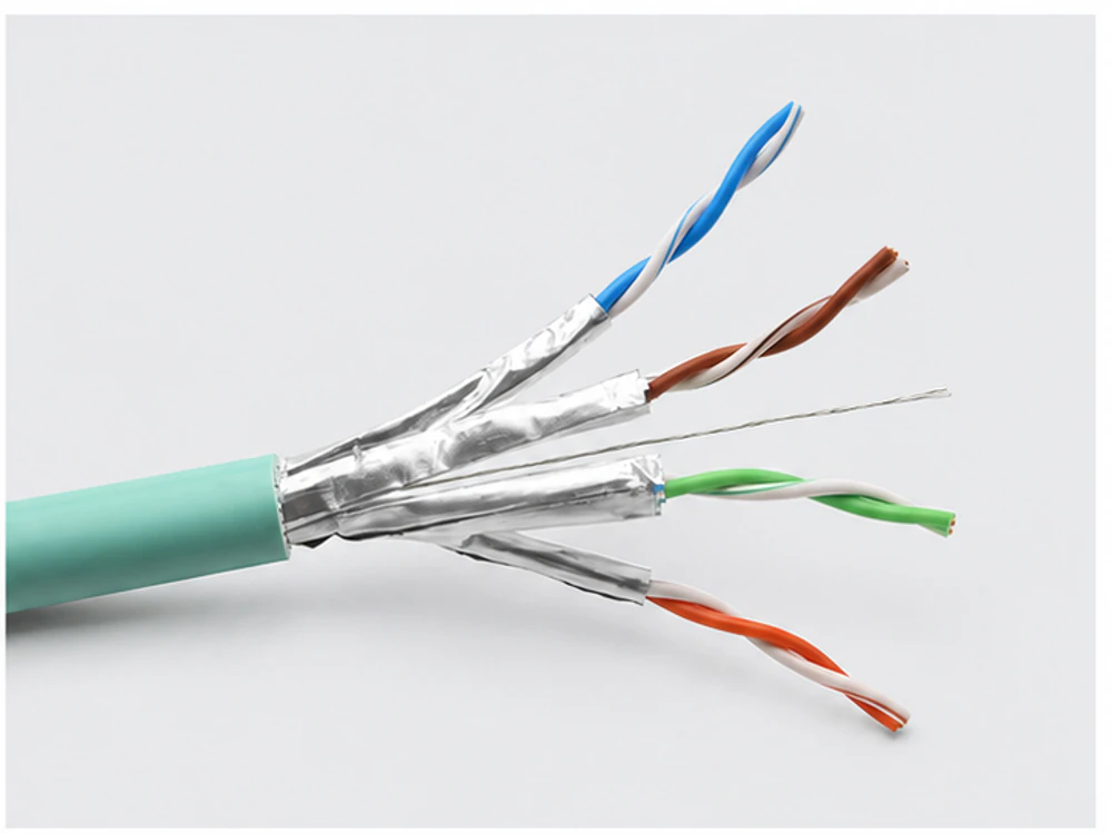 Shielded network cable construction detail